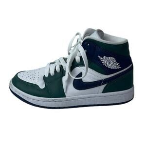 Nike Air Jordan 1 Mid SE Women's Noble Green Lace Up Athletic Sneakers Shoes 5.5